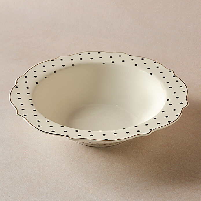 Karaca New Romantic Puantiyeli Bol Kase 25 cm Siyah