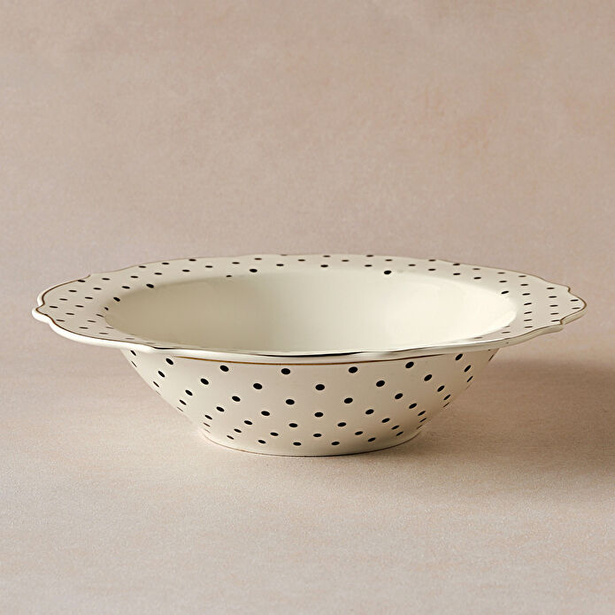 Karaca New Romantic Puantiyeli Bol Kase 25 cm Siyah