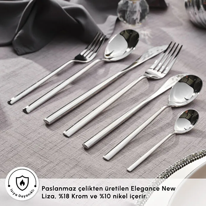 Karaca Elegance New Liza Platin 12 Kişilik 84 Parça Çatal Kaşık Bıçak Takımı