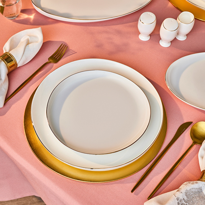 Karaca Red Carpet Collection Fine Pearl Extra Wilderness 55 Parça 12 Kişilik Yemek Takımı Gold