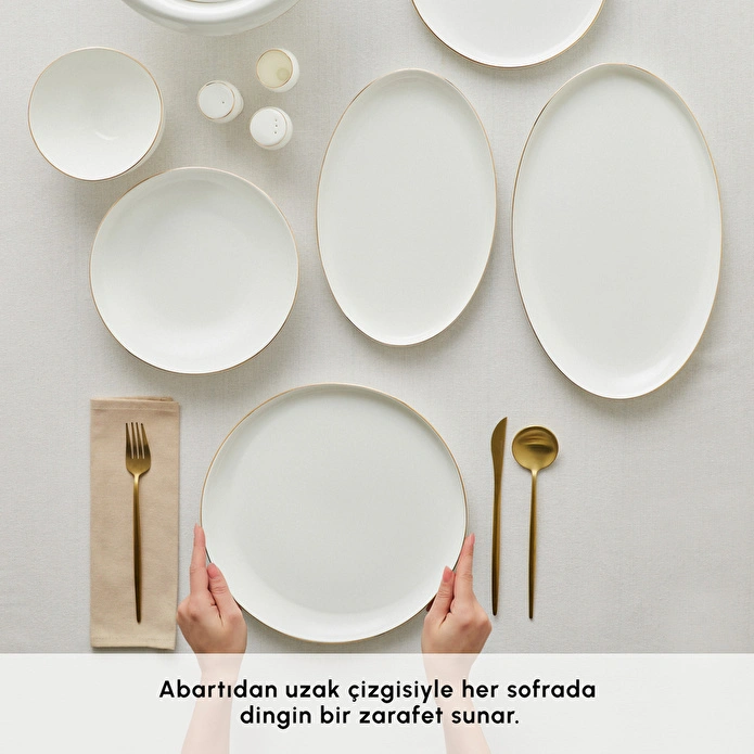 Karaca Red Carpet Collection Fine Pearl Extra Wilderness 62 Parça 12 Kişilik Yemek Takımı Gold