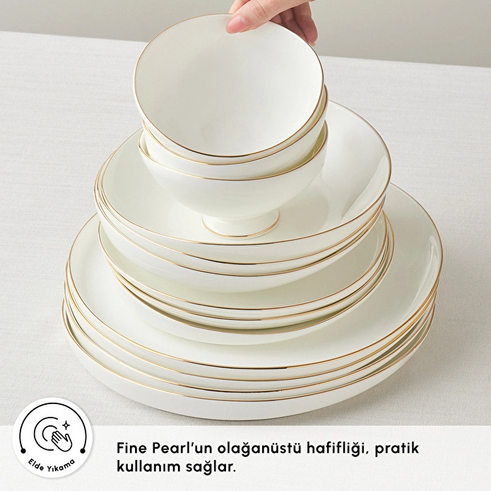 Karaca Red Carpet Collection Fine Pearl Extra Wilderness 62 Parça 12 Kişilik Yemek Takımı Gold