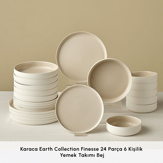Karaca Earth Collection Finesse 24 Parça 6 Kişilik Yemek Takımı Bej