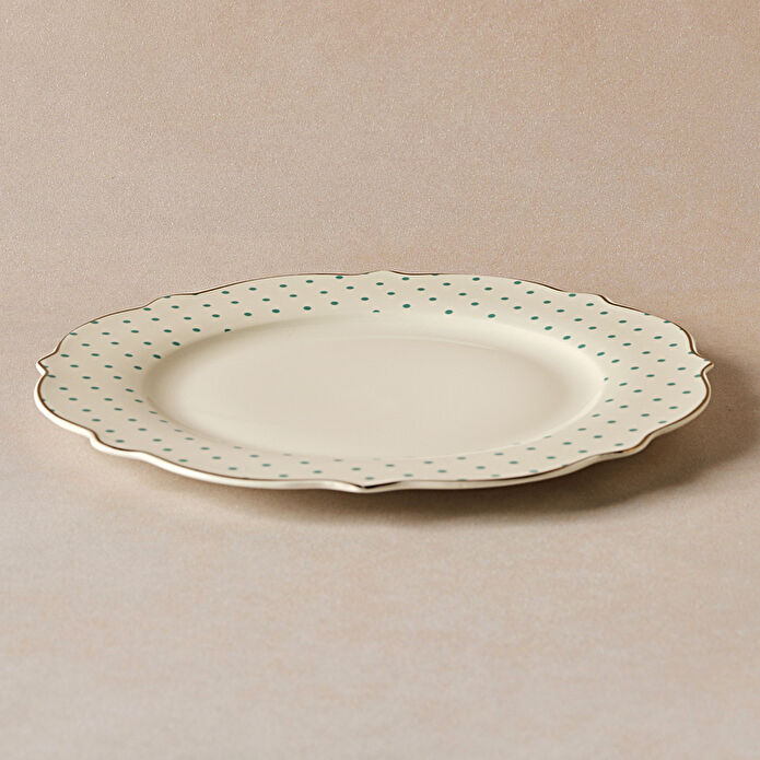 Karaca New Romantic Puantiyeli Servis Tabağı 27 cm Yeşil 