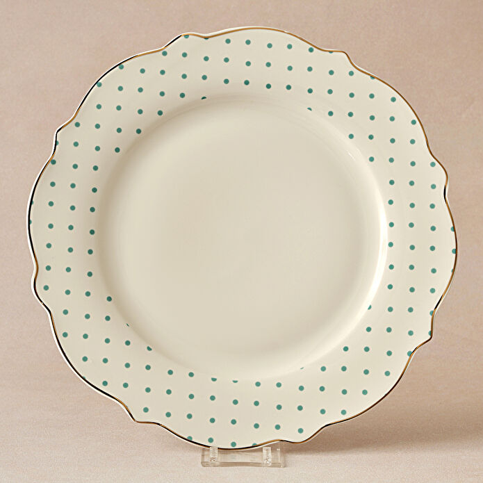 Karaca New Romantic Puantiyeli Servis Tabağı 27 cm Yeşil 