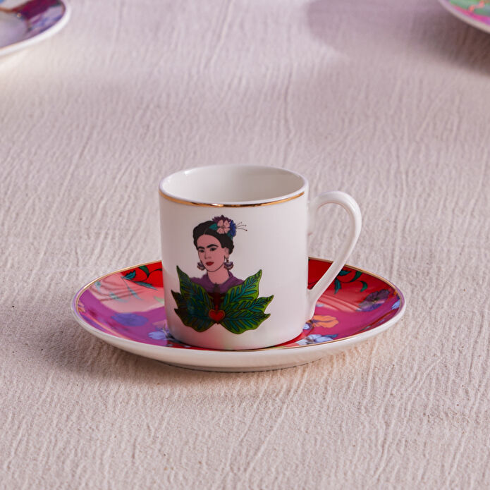 Karaca Frida Kahve Fincanı Ve Tabağı Kırmızı 90 Ml