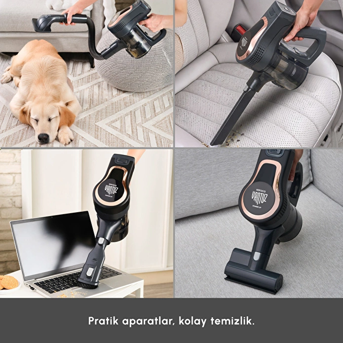 Karaca Vantuz Power Up Pro Dikey Süpürge Black Copper