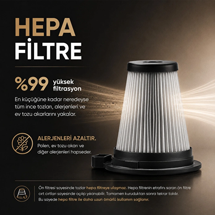 Karaca Vantuz Power Up Pro Dikey Süpürge Black Copper