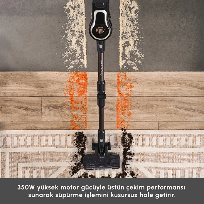 Karaca Vantuz Power Up Pro Dikey Süpürge Black Chrome