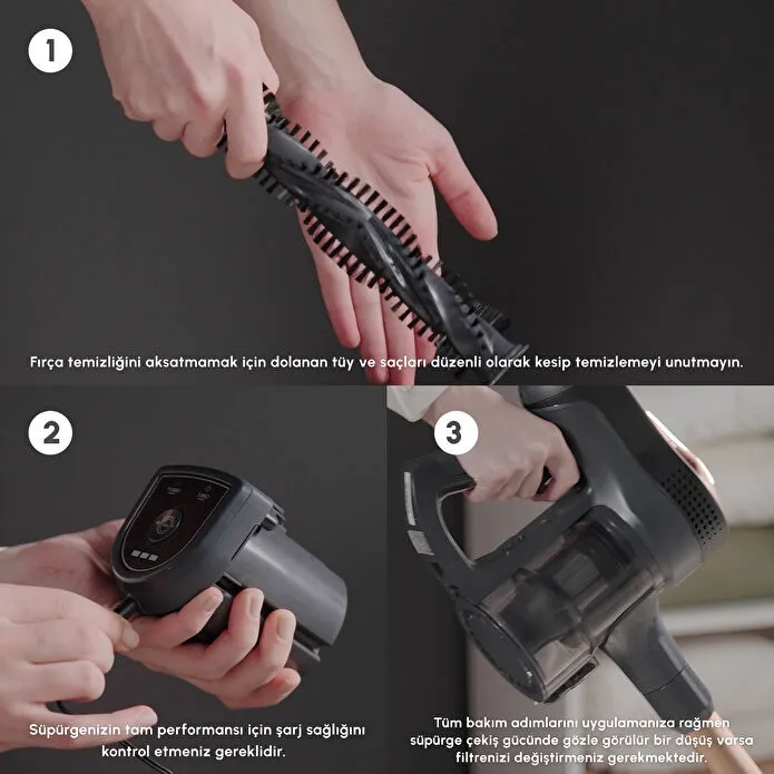 Karaca Vantuz Power Up Pro Dikey Süpürge Mineral Gold