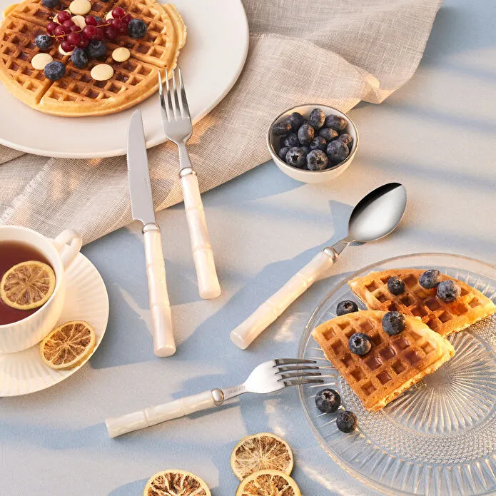 Karaca Ember Krem 6 Kişilik 24 Parça Çatal Kaşık Bıçak Takımı