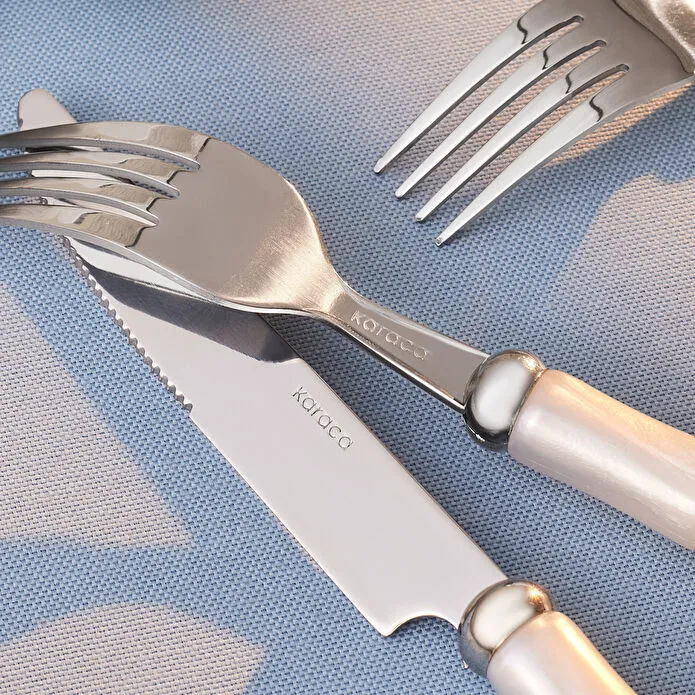 Karaca Ember Krem 6 Kişilik 24 Parça Çatal Kaşık Bıçak Takımı