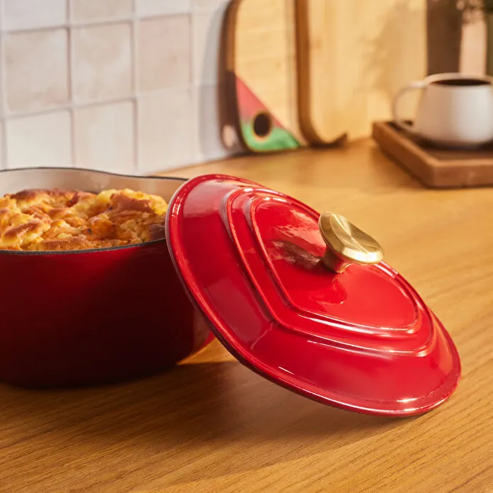 Karaca Love Demir Döküm Tencere Kırmızı