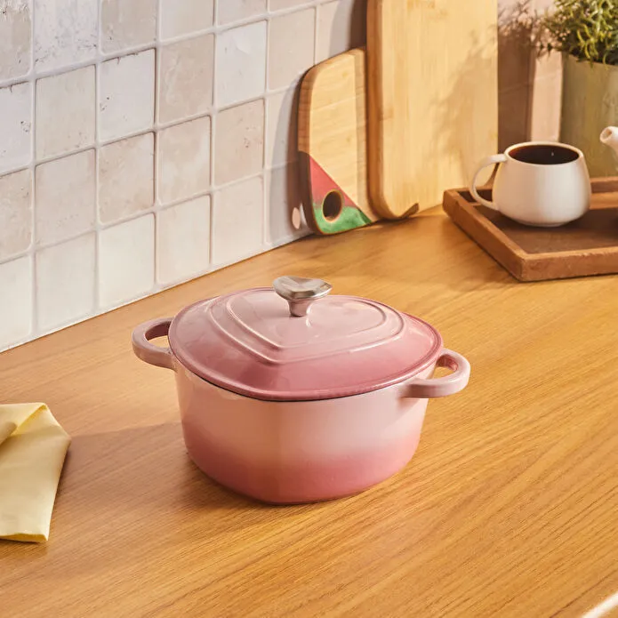 Karaca Love Demir Döküm Tencere Pembe