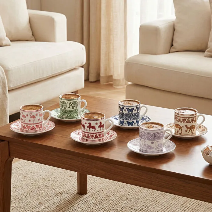 Karaca Teri 6 Kişilik Kahve Fincanı 90 ml