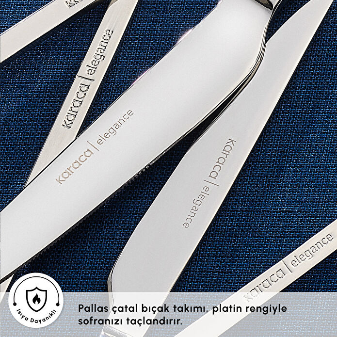 Karaca Elegance Pallas Platin 12 Kişilik 84 Parça Çatal Kaşık Bıçak Takımı