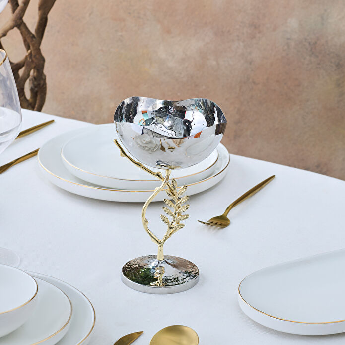 Karaca Home New Year Yılbaşı Carmenta Ayaklı Kase 17X19 cm