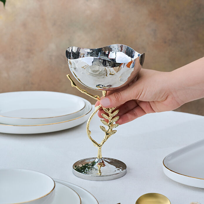 Karaca Home New Year Yılbaşı Carmenta Ayaklı Kase 17X19 cm