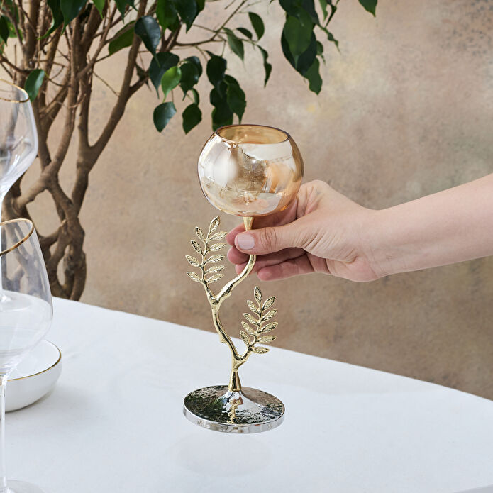 Karaca Home New Year Yılbaşı Carmenta Cam Mumluk 10x9x26 cm