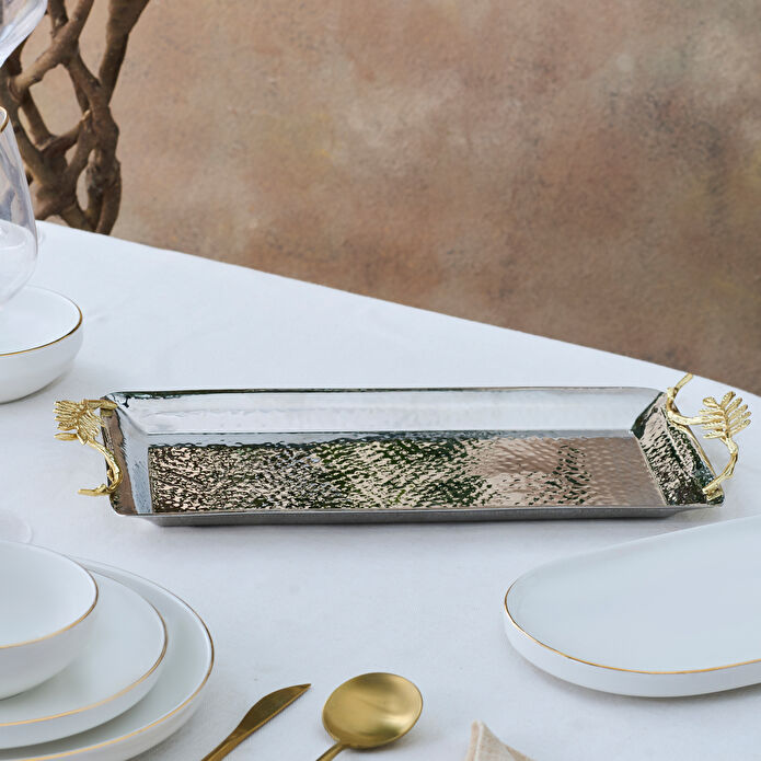 Karaca Home New Year Yılbaşı Carmenta Dekoratif Tepsi 44x19 cm