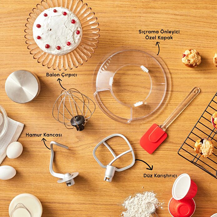 Karaca Powercast Chef Döküm Stand Mikser Cream Mutfak Şefi 1800W 6,2 Lt 