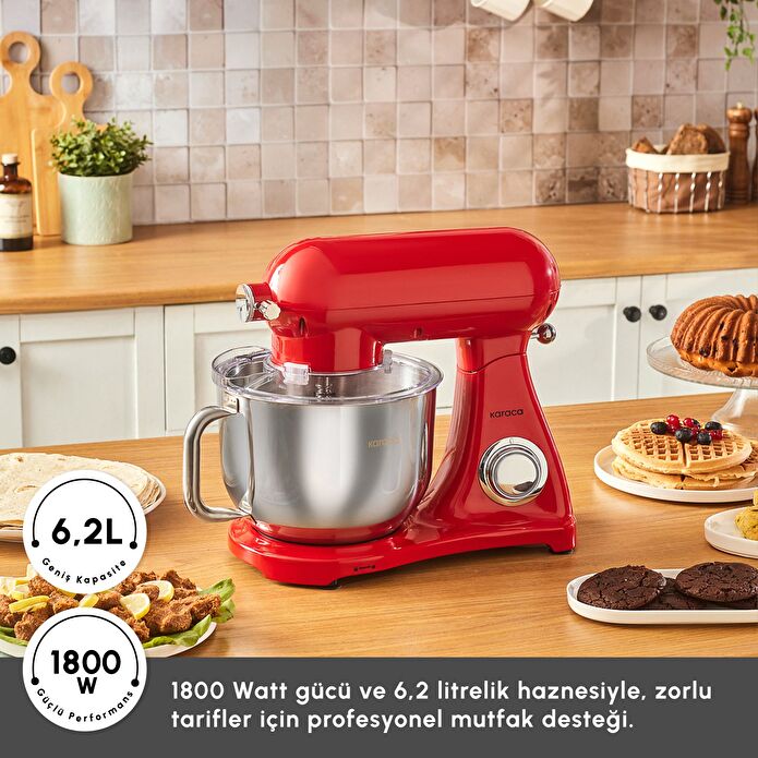 Karaca Powercast Chef Döküm Stand Mikser Red Mutfak Şefi 1800W 6,2 Lt