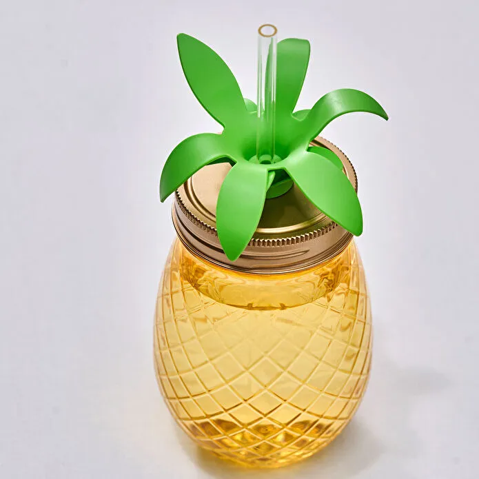 Karaca Ananas Transparent Pipetli Su Şişesi 550 Ml
