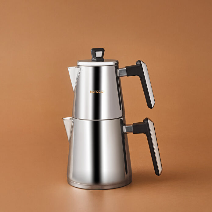 Karaca Powersteel Pro 316+ Space Midi Çelik İndüksiyon Tabanlı Çaydanlık Takımı 