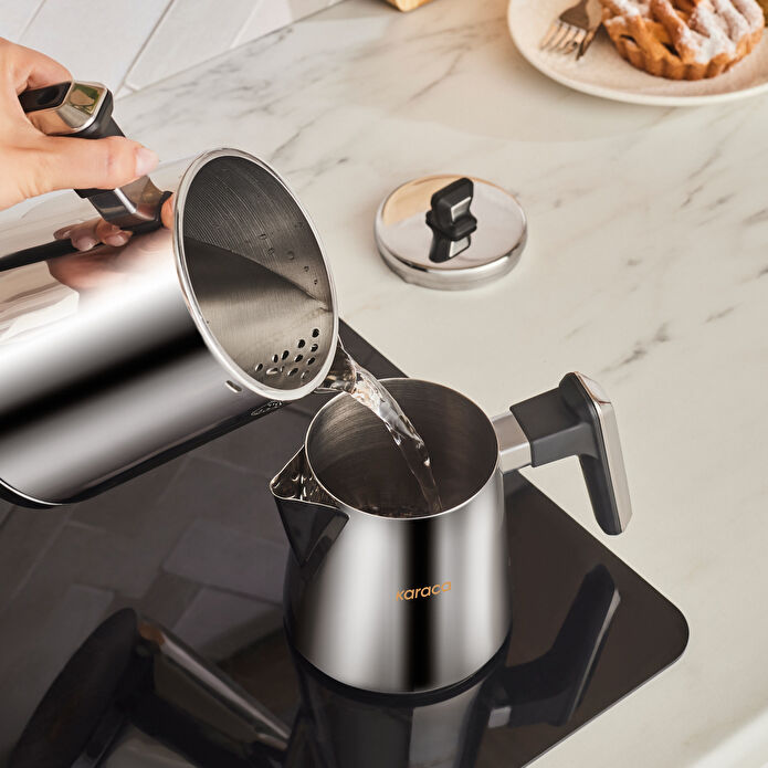 Karaca Powersteel Pro 316+ Space Midi Çelik İndüksiyon Tabanlı Çaydanlık Takımı 