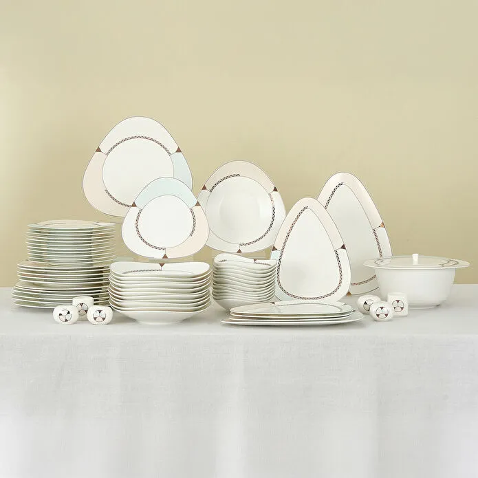 Karaca Fine Pearl Extra Abraca 62 Parça 12 Kişilik Yemek Takımı Gold