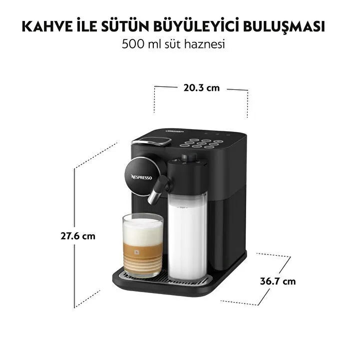 Nespresso F541 Gran Latissima Süt Çözümlü Kahve Makinesi, Siyah