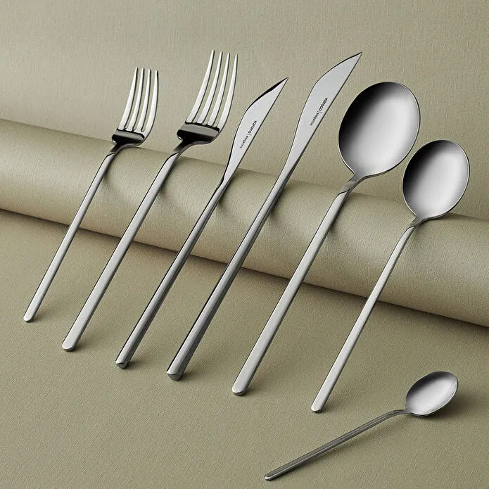 Karaca Elegance Focus Platin 12 Kişilik 84 Parça Çatal Kaşık Bıçak Takımı