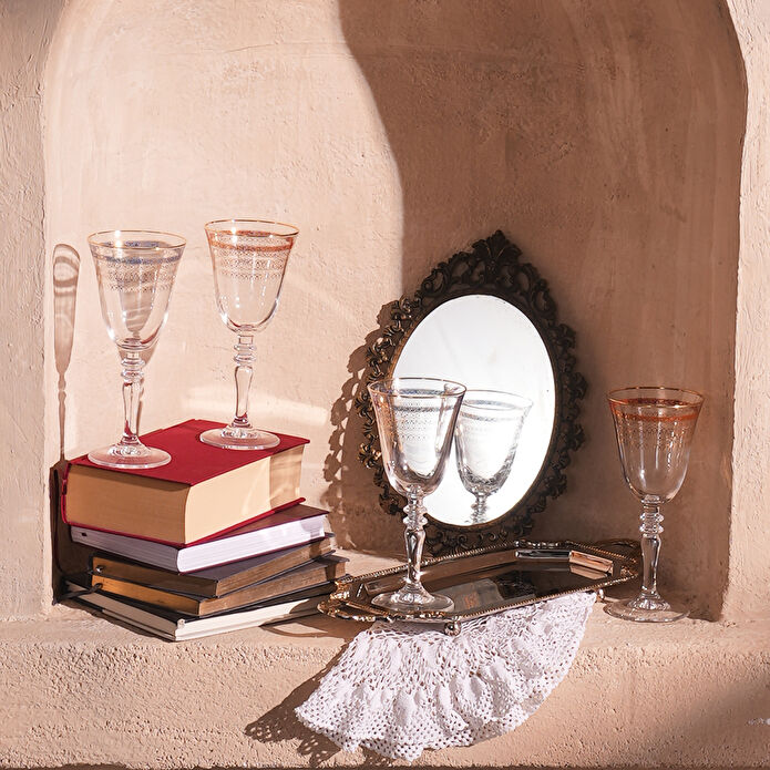 Karaca Cumhuriyet Yüzyılı İstiklal 6'lı Kadeh Seti Mavi