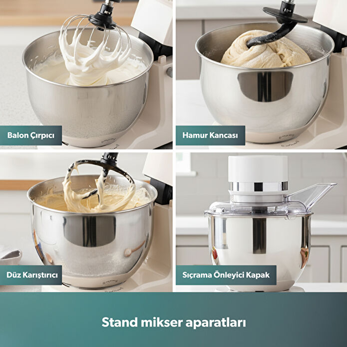 Homend Profashion 3063H Hamur Yoğurma Makinesi Krem 1500W 5L