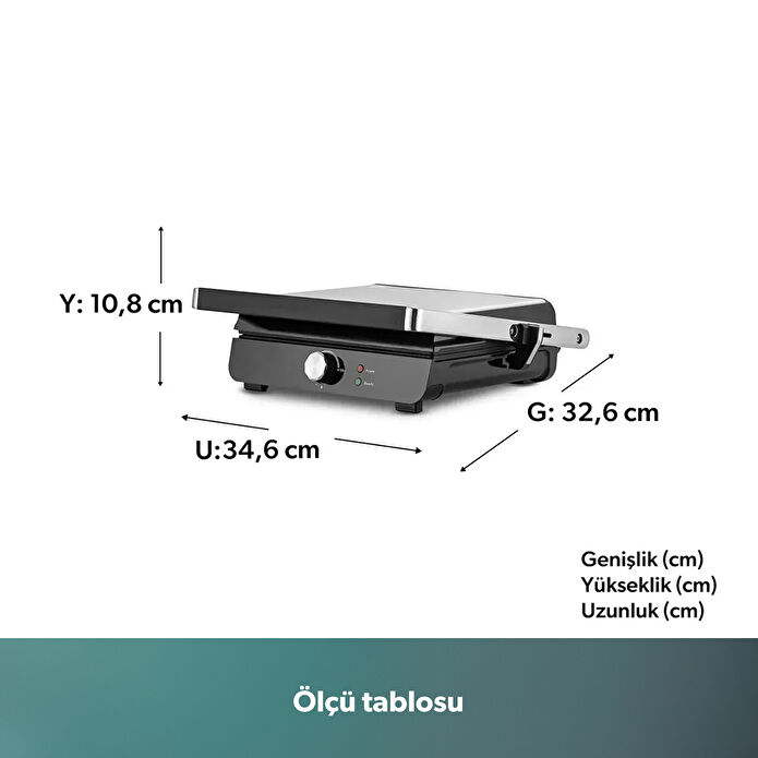 Homend Grilliant 1356H Inox Gövdeli Döküm Plakalı Tost ve Izgara Makinesi