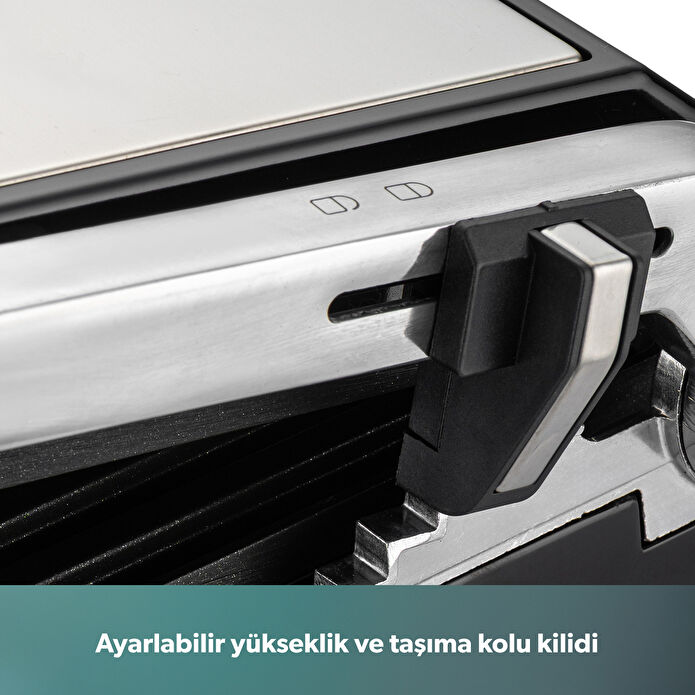 Homend Grilliant 1356H Inox Gövdeli Döküm Plakalı Tost ve Izgara Makinesi
