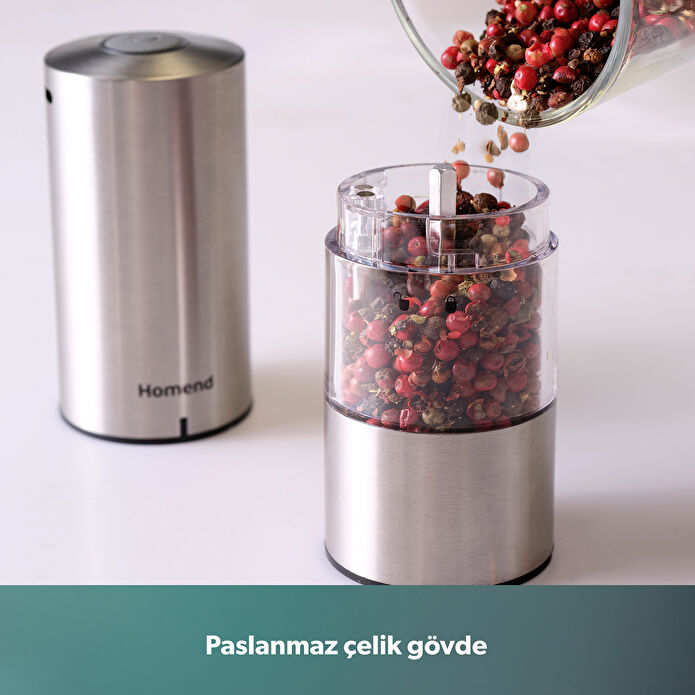 Homend Grindgo 6003H Şarjlı Baharat Değirmen Seti
