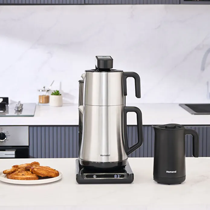 Homend Smart Royaltea Plus 1781H 2 in 1 Wifi Otomatik Çay ve Türk Kahve Makinesi Inox 