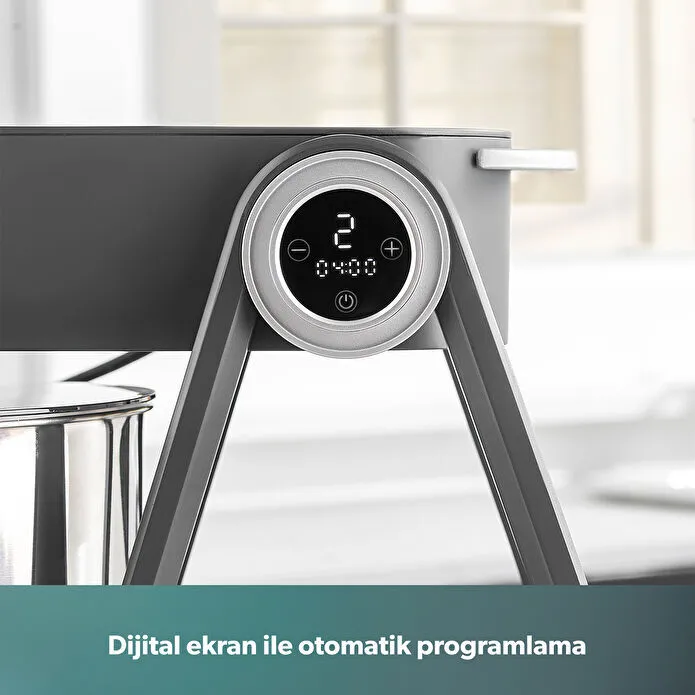 Homend Profashion 3023H Digital Ekran Döküm Hamur Yoğurma Makinesi Antrasit 1500W 5L