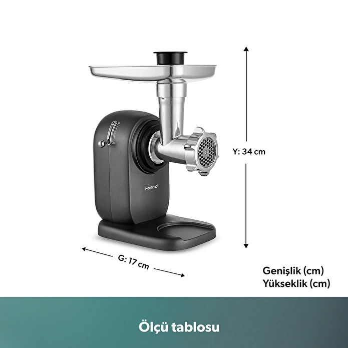 Homend Meatbox 3101H Paslanmaz Çelik Kıyma Makinesi