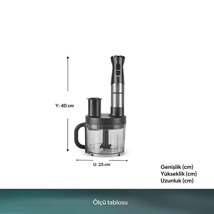 Homend Functionall 2848H Mutfak Robotu 1500W Inox