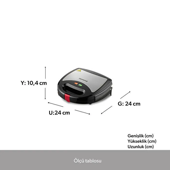 Homend Toastbuster 1325H Çıkarılabilir Tost Plakalı Waffle Makinesi