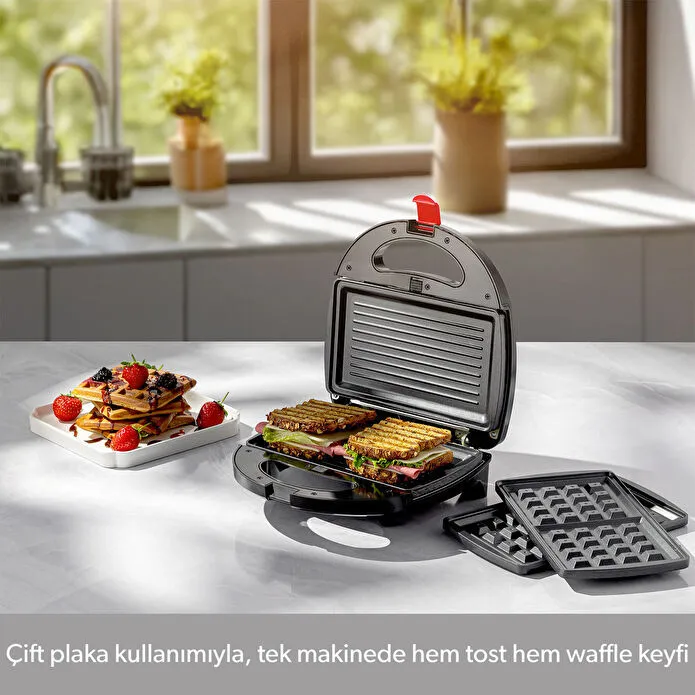 Homend Toastbuster 1325H Çıkarılabilir Tost Plakalı Waffle Makinesi