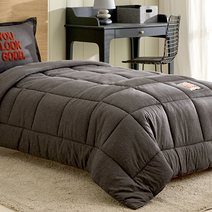 Karaca Home Motto Cotton Comfort Tek Kişilik Antrasit Uyku Seti