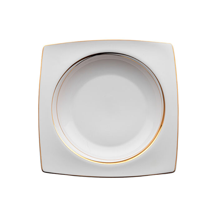 Emsan Fine Bone Hale 60 Parça 12 Kişilik Kare Yemek Takımı Gold