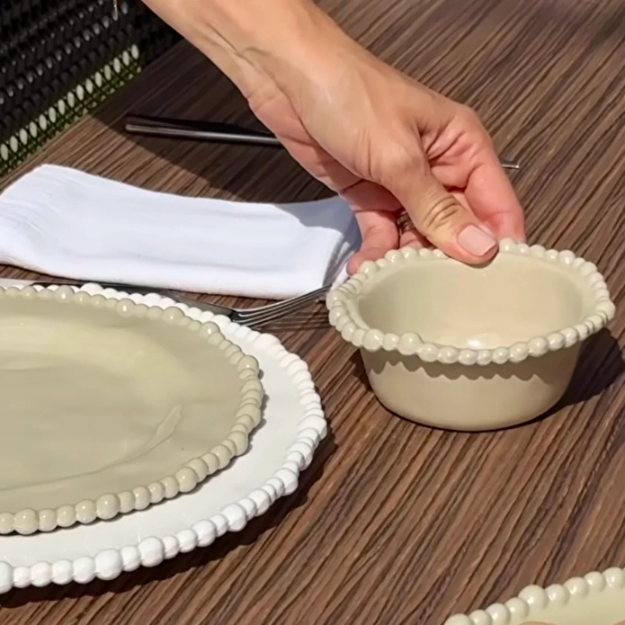 Baci Milano Joke Table Kitchen Melamin 3'lü Küçük Kase Beyaz