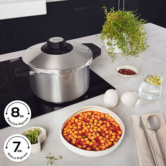 Karaca Quick and Safe İndüksiyon Tabanlı Düdüklü Tencere Seti 4+6 Lt