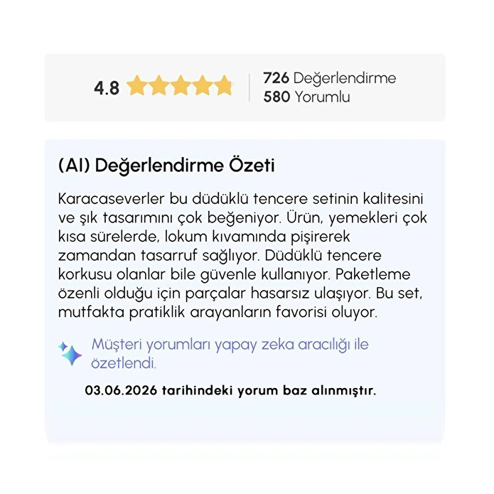 Karaca Quick and Safe İndüksiyon Tabanlı Düdüklü Tencere Seti 4+6 Lt
