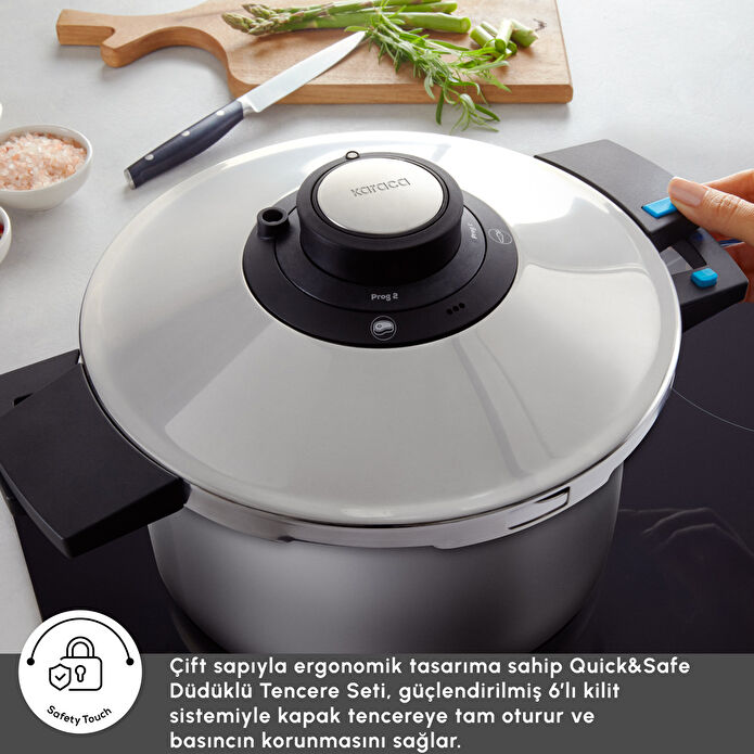 Karaca Quick and Safe İndüksiyon Tabanlı Düdüklü Tencere Seti 4+6 Lt