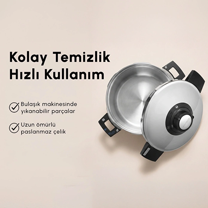 Karaca Quick And Safe İndüksiyon Tabanlı Düdüklü Tencere 7 Lt